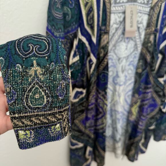 Vintage NWT Chicos Womens Multicolor Peyton Cardigan Mosaic Hippie Size Medium - Picture 3 of 9